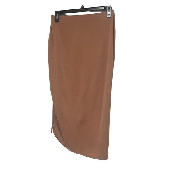 Open Edit Side Ruched Skirt In Tan Mocha, Sz. S - Picture 11 of 11